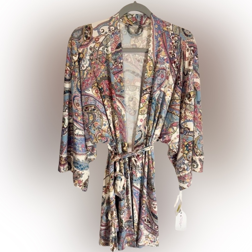 NWT In Bloom by Jonquil Women’s Boho Paisley Robe M-L